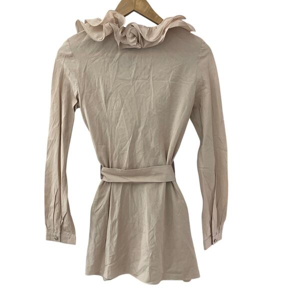 Donna Bella Italy Silk Romantic Ruffled Neckline Dusty Rose Size Small - Picture 7 of 10